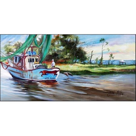 Carolines Treasures Carolines Treasures JMK1320HRM2858 Shrimp Boats Miss Jeanie Indoor & Outdoor Runner Mat; 28 x 58 in. JMK1320HRM2858